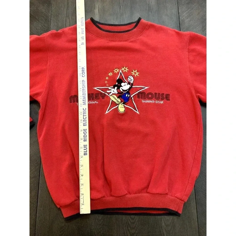 Vtg Mickey & Co Disney Embroidered Shining Star Crewneck Sweatshirt Medium M - Picture 6 of 9